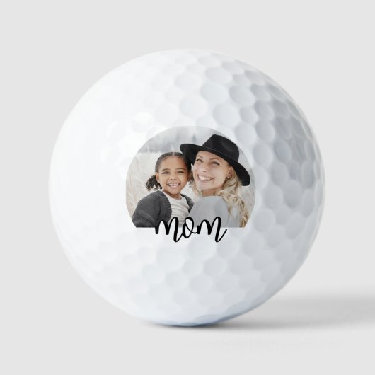 Schwarz Weiß Mama Foto Golfball (Vorderseite)