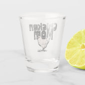 Schwarz-Weiß-Mama für Vintage Hühner Personalisier Schnapsglas (Rückseite)