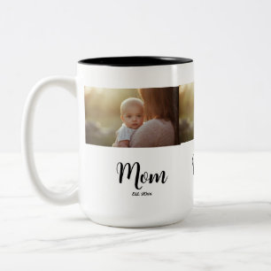 Schwarz-Weiß-Mama-Gründungsjahr 3 Foto Neues Mamma Zweifarbige Tasse