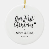 Schwarz-Weiß-Mama Vater Foto Keramik Ornament (Vorne)