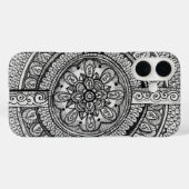 Schwarz-Weiß-Mandala-Blume Gemustert Case-Mate iPhone Hülle (Rückseite (Horizontal))