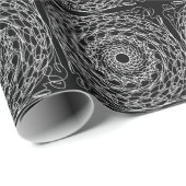 Schwarz-Weiß-Mandala-Design Geschenkpapier (Rolleneckpunkt)