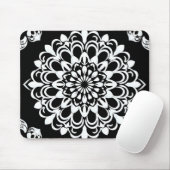 Schwarz-Weiß-Mandala-Design Mousepad (Mit Mouse)
