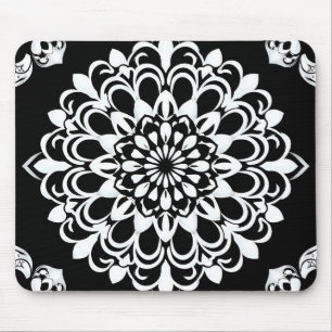 Schwarz-Weiß-Mandala-Design Mousepad