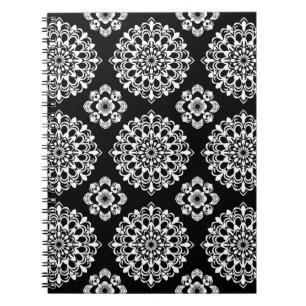 Schwarz-Weiß-Mandala-Design Notizblock