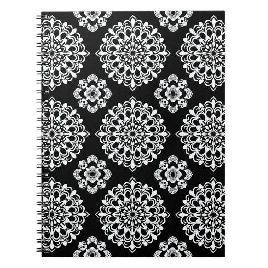 Schwarz-Weiß-Mandala-Design Notizblock (Vorderseite)