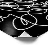 Schwarz-Weiß-Mandala-Design Poster (Ecke)