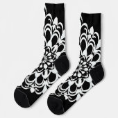 Schwarz-Weiß-Mandala-Design Socken (Linkes Detail)