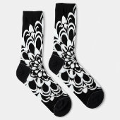 Schwarz-Weiß-Mandala-Design Socken (Rechts)