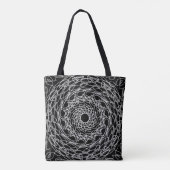Schwarz-Weiß-Mandala-Design Tasche (Rückseite)