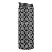 Schwarz-Weiß-Mandala-Design Thermosbecher (Nach rechts gedreht)