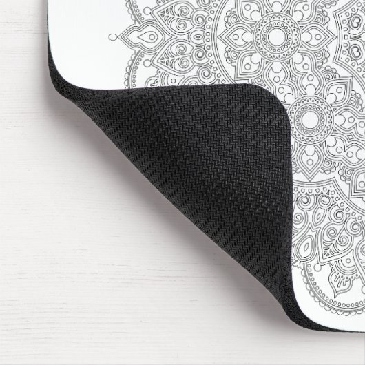 Schwarz-Weiß-Mandala, farbenfroh Mousepad (Ecke)