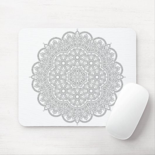 Schwarz-Weiß-Mandala, farbenfroh Mousepad (Mit Mouse)