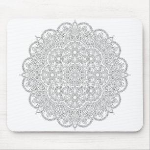 Schwarz-Weiß-Mandala, farbenfroh Mousepad