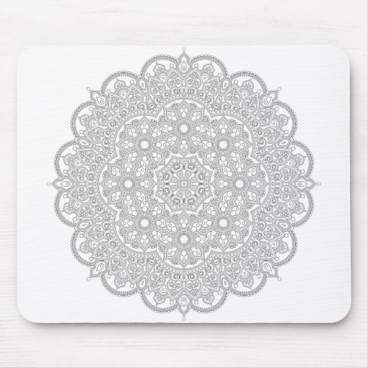 Schwarz-Weiß-Mandala, farbenfroh Mousepad (Vorne)