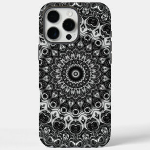Schwarz-Weiß-Mandala-Geometrie-Design iPhone 16 Pro Max Hülle