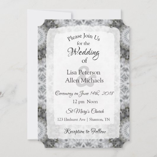 Schwarz-Weiß-Mandala-Hochzeitseinladungen Einladung (Vorderseite)