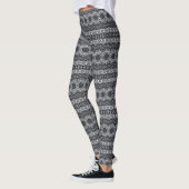 Schwarz-Weiß-Mandala-Kaleidoskop gestreift Leggings (Links)