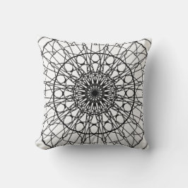 Schwarz-Weiß-Mandala-Kissen Kissen