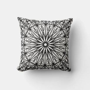Schwarz-Weiß-Mandala-Kissen Kissen