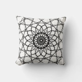 Schwarz-Weiß-Mandala-Kissen Kissen