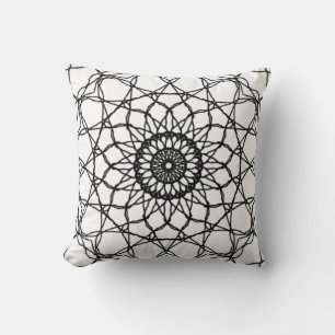 Schwarz-Weiß-Mandala-Kissen Kissen