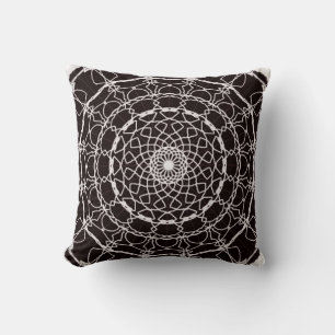 Schwarz-Weiß-Mandala-Kissen Kissen