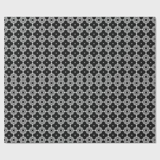 Schwarz-Weiß-Mandala-Linien Muster 10 Geschenkpapier (Flach)