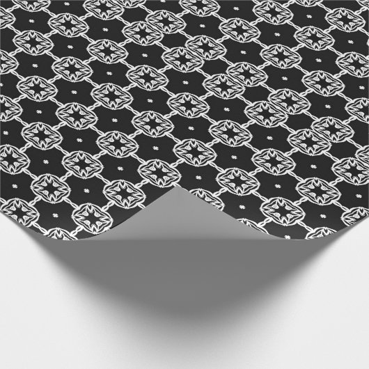 Schwarz-Weiß-Mandala-Linien Muster 10 Geschenkpapier (Ecke)