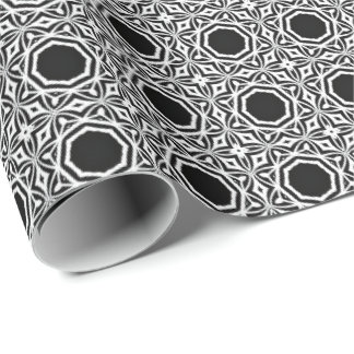 Schwarz-Weiß-Mandala-Linien Muster 1 Geschenkpapier