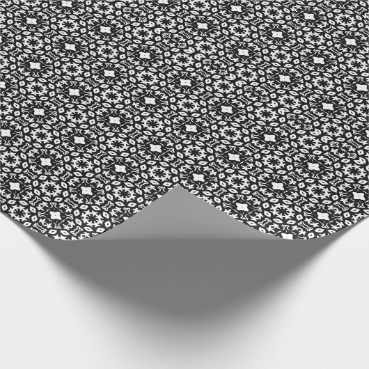 Schwarz-Weiß-Mandala-Linien Muster 2 Geschenkpapier (Ecke)