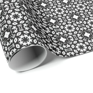 Schwarz-Weiß-Mandala-Linien Muster 2 Geschenkpapier