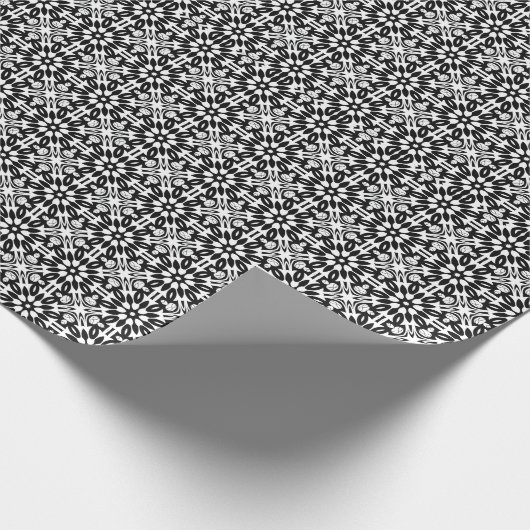 Schwarz-Weiß-Mandala-Linien Muster 3 Geschenkpapier (Ecke)