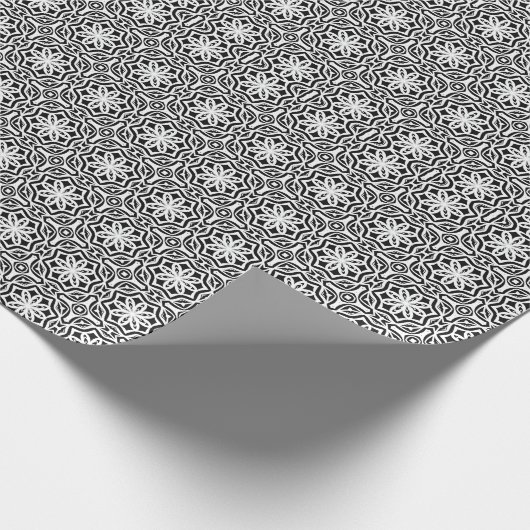 Schwarz-Weiß-Mandala-Linien Muster 4 Geschenkpapier (Ecke)