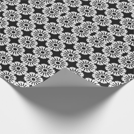 Schwarz-Weiß-Mandala-Linien Muster 5 Geschenkpapier (Ecke)