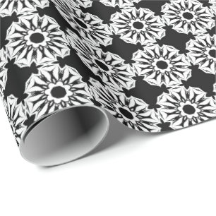 Schwarz-Weiß-Mandala-Linien Muster 5 Geschenkpapier