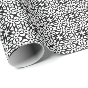 Schwarz-Weiß-Mandala-Linien Muster 7 Geschenkpapier