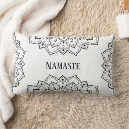 Schwarz-Weiß Mandala Lumbar Kissen