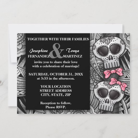 Schwarz-Weiß-Mandala Moderne Hochzeit des Zuckersc Einladung (Vorderseite)