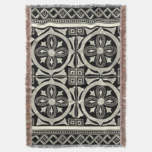 Schwarz-Weiß-Mandala-Motif von Vision Studio Decke (Vorderseite Vertikal)