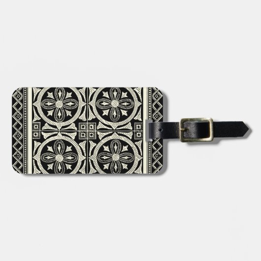 Schwarz-Weiß-Mandala-Motif von Vision Studio Gepäckanhänger (Vorderseite horizontal)