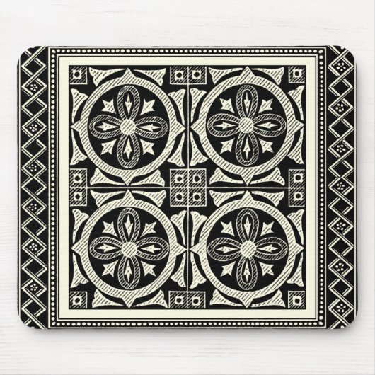 Schwarz-Weiß-Mandala-Motif von Vision Studio Mousepad (Vorne)