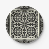 Schwarz-Weiß-Mandala-Motif von Vision Studio Pappteller (Vorderseite)