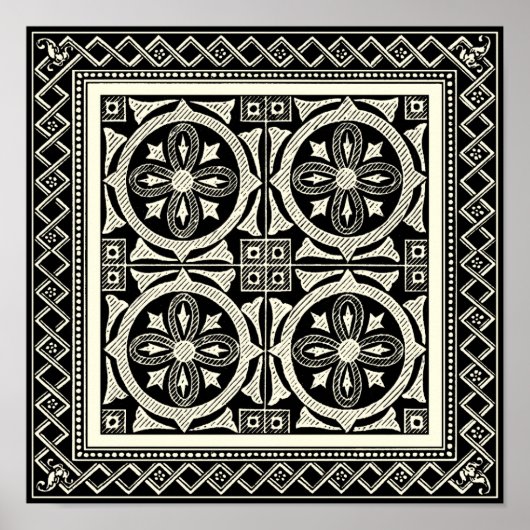 Schwarz-Weiß-Mandala-Motif von Vision Studio Poster (Vorne)