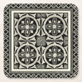 Schwarz-Weiß-Mandala-Motif von Vision Studio Rechteckiger Pappuntersetzer (Vorderseite)