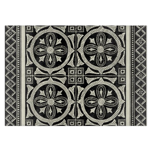 Schwarz-Weiß-Mandala-Motif von Vision Studio Schneidebrett (Vorderseite)
