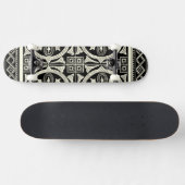Schwarz-Weiß-Mandala-Motif von Vision Studio Skateboard (Horizontal)