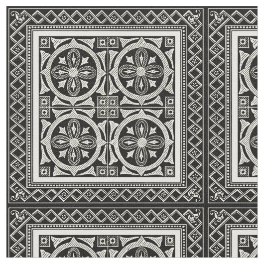 Schwarz-Weiß-Mandala-Motif von Vision Studio Stoff (Nahaufnahme)