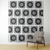 Schwarz-Weiß-Mandala-Muster Wandteppich (Beispiel)