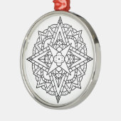 Schwarz-Weiß-Mandala Ornament Aus Metall (Links)
